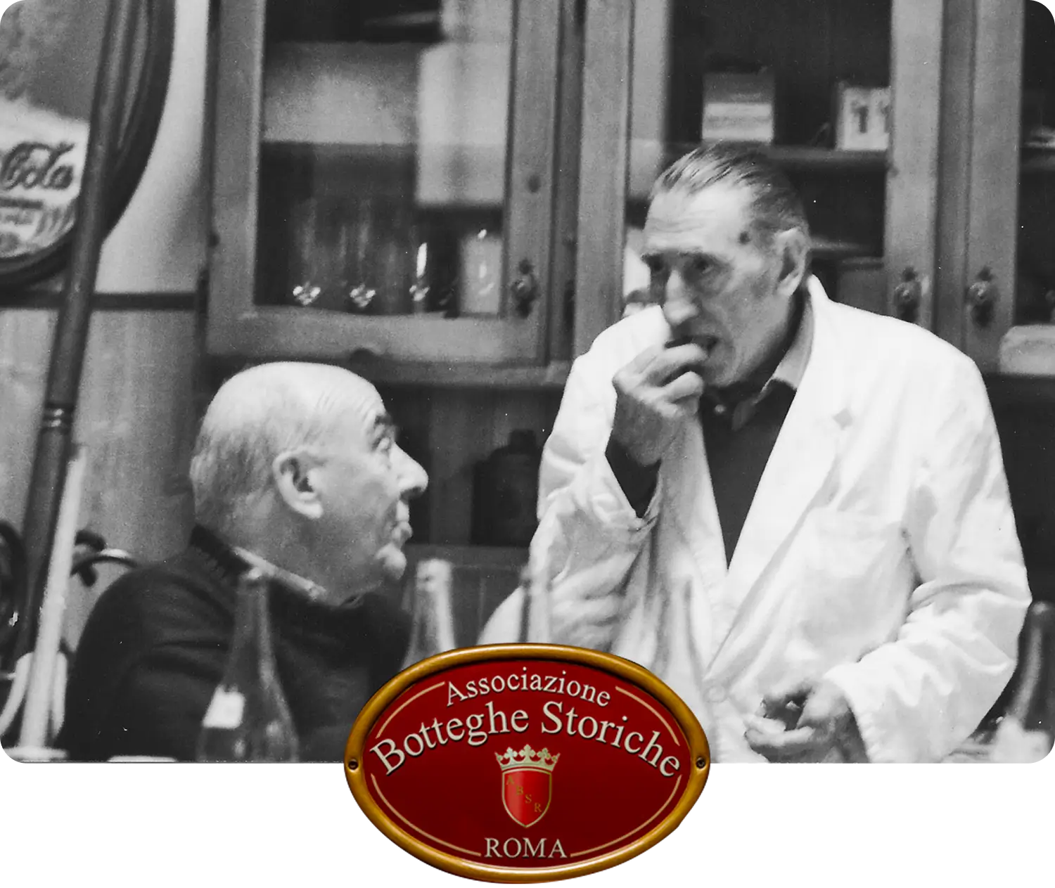 heritage restaurant foto storica di Felice a Testaccio e riconoscimento di "bottega storica"